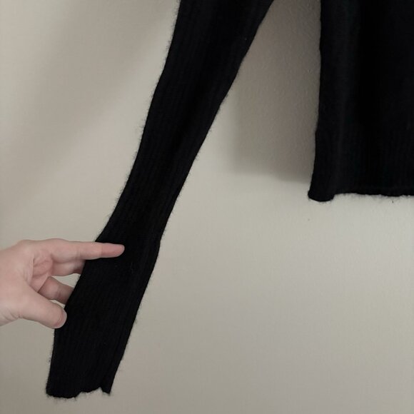 Free People Women S Black Soft Pullover Aubrey 100% Cashmere Turtleneck Sweater - Picture 5 of 11